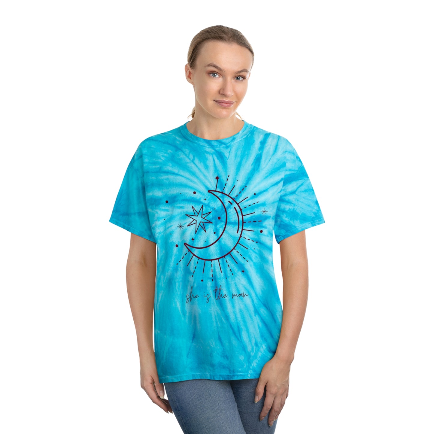 Tie-Dye Tee - Moon and Stars Minimalist Design