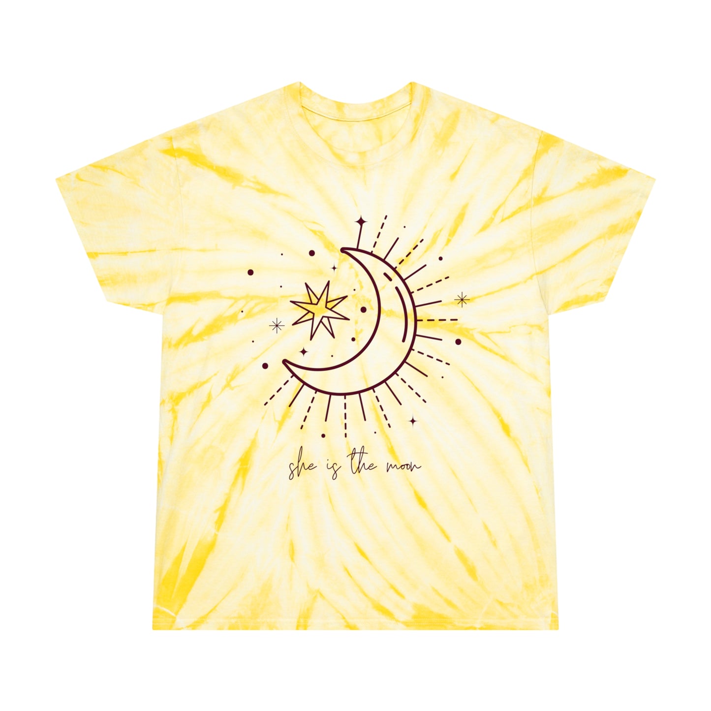 Tie-Dye Tee - Moon and Stars Minimalist Design