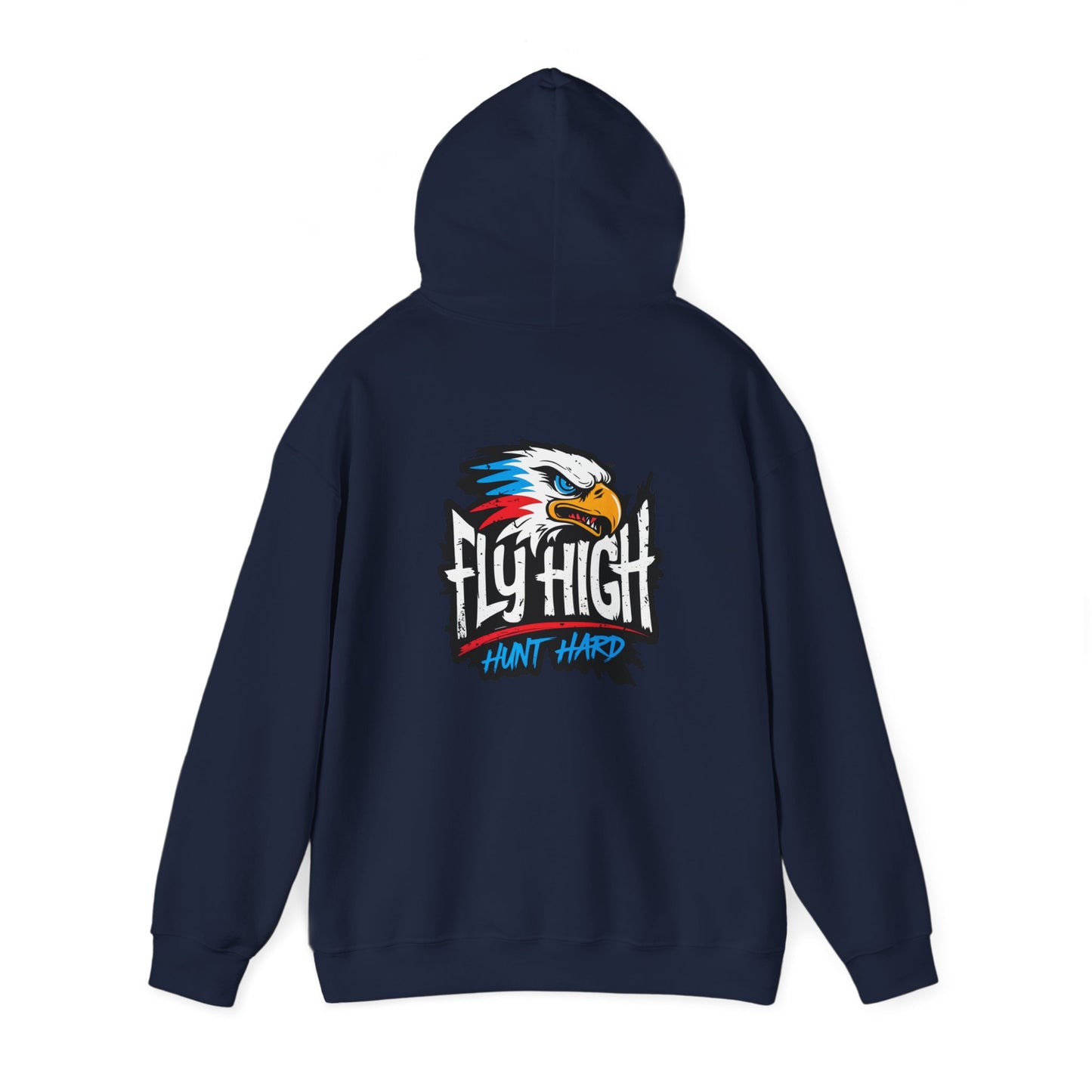 Fly High Hunt Hard Eagle Vintage Distressed Hoodie