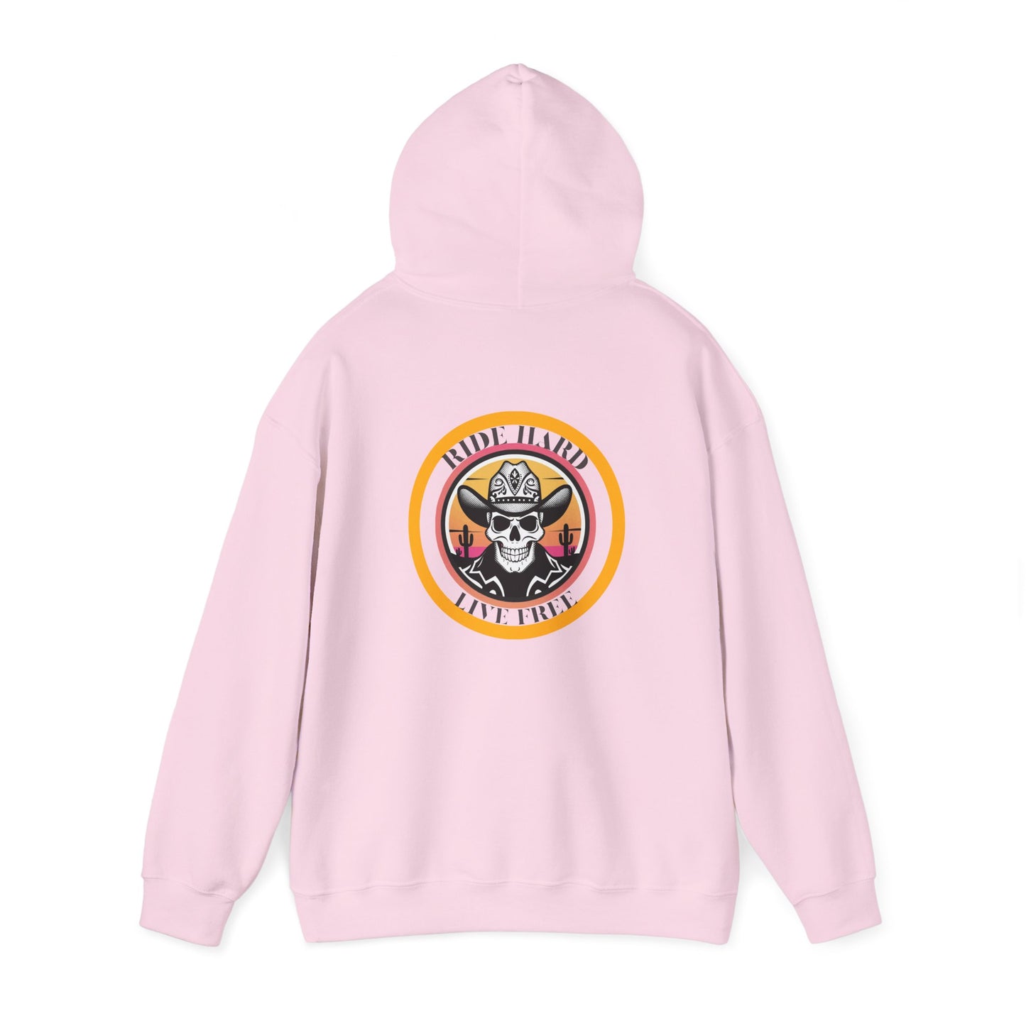 Ride Hard Live Free Cowgirl Rodeo Sunset Skull Hoodie