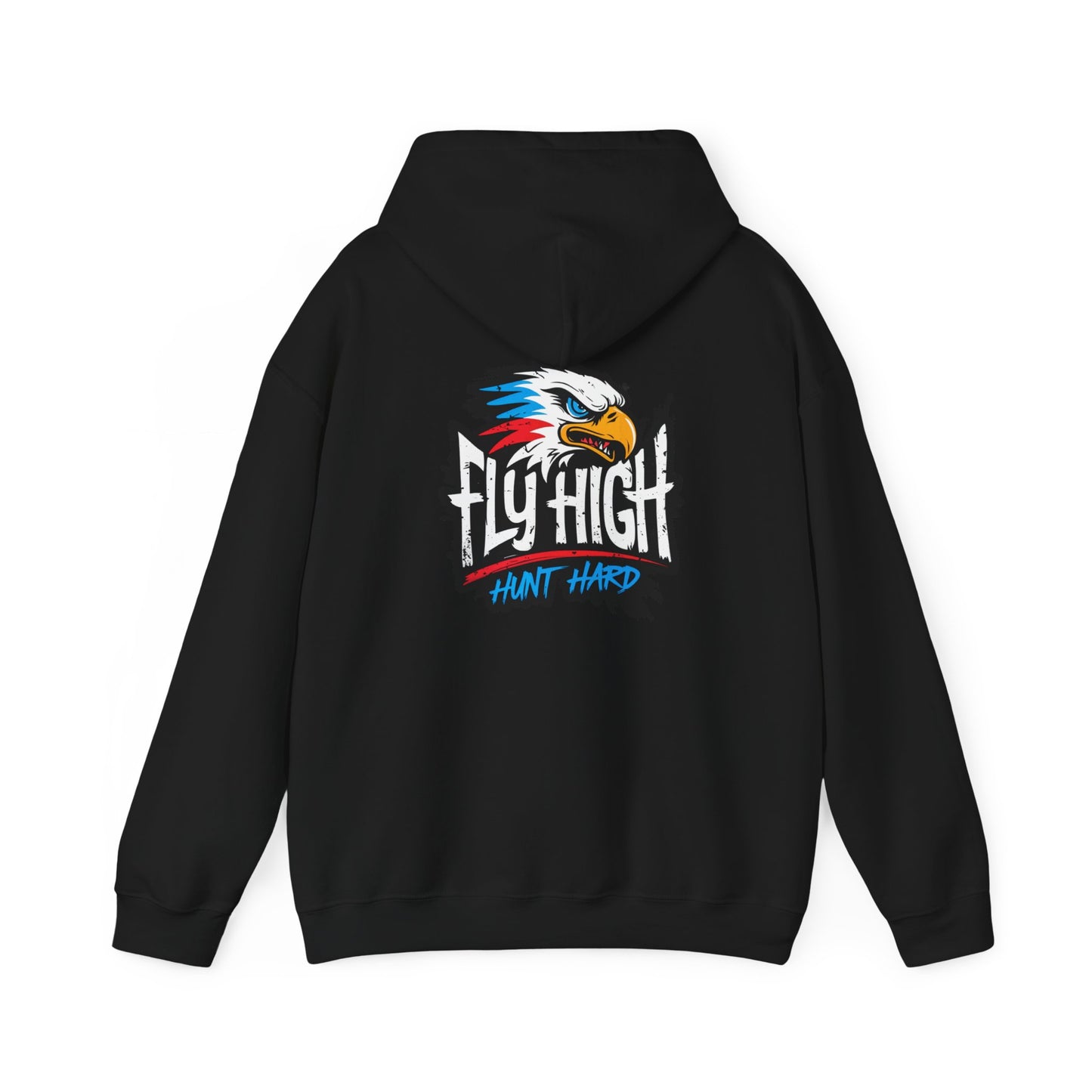 Fly High Hunt Hard Eagle Vintage Distressed Hoodie