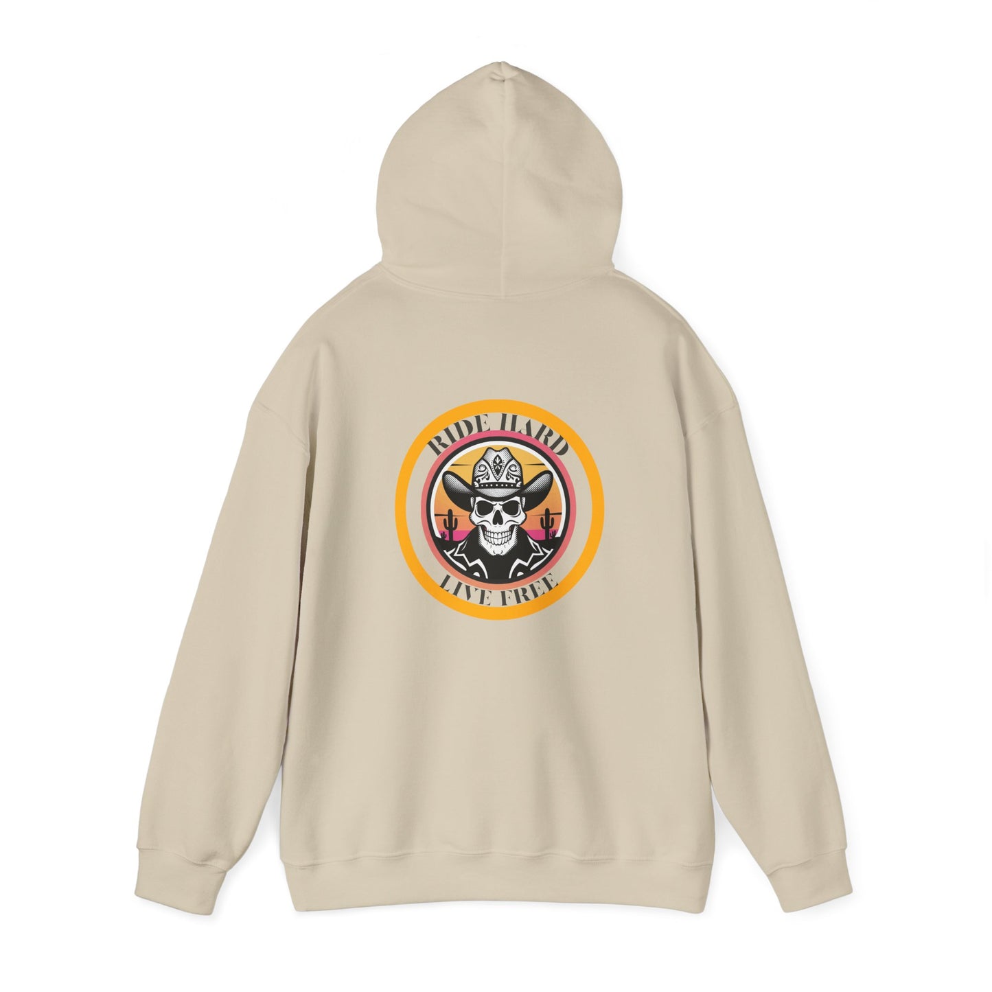 Ride Hard Live Free Cowgirl Rodeo Sunset Skull Hoodie