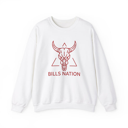 Bills Nation Crewneck Sweatshirt - Buffalo Bulls Fans Gift Idea