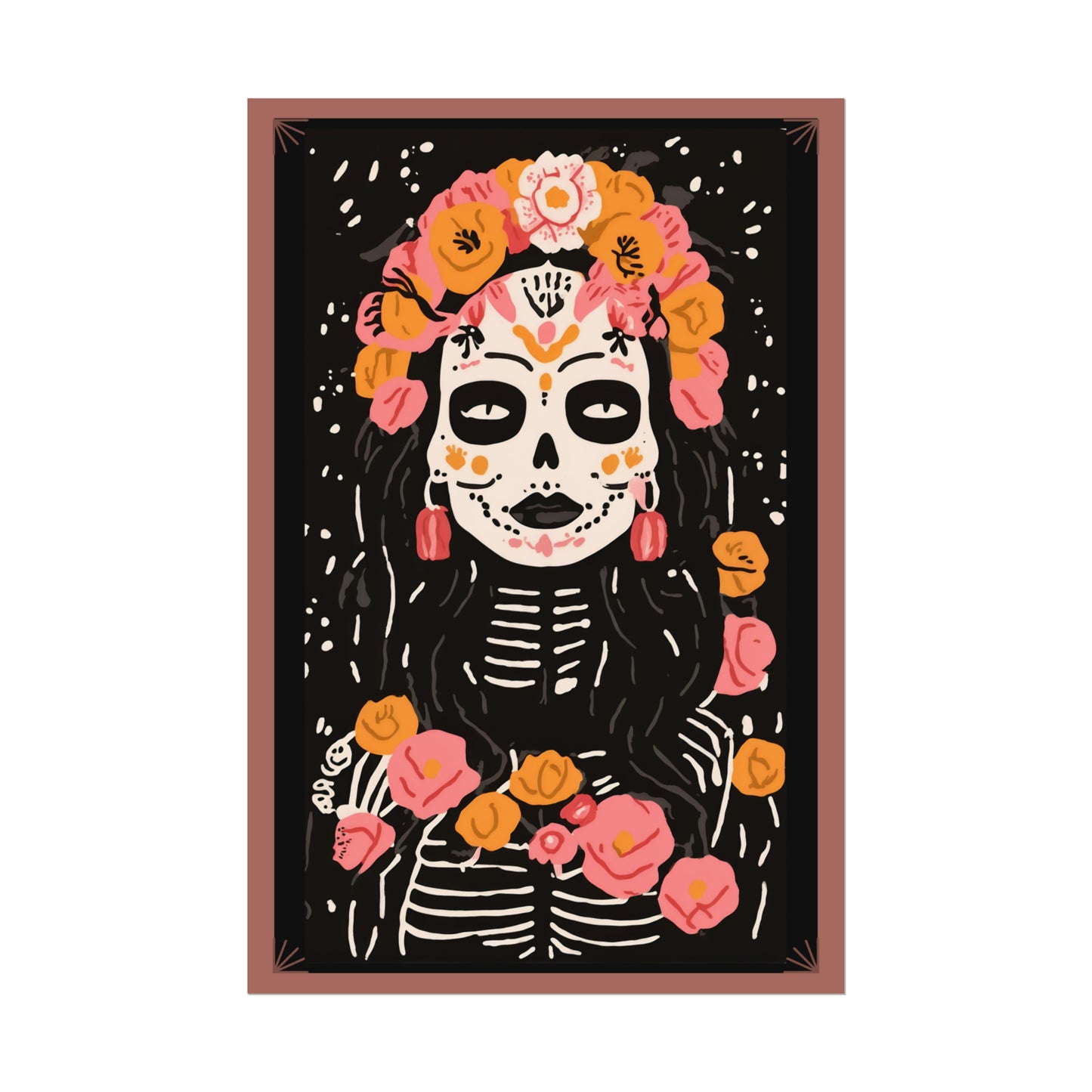 Blooms of the Ancestors.  Day of the Dead.  Skeleton Art