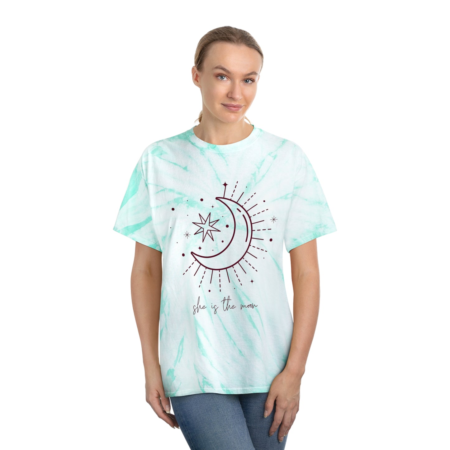 Tie-Dye Tee - Moon and Stars Minimalist Design