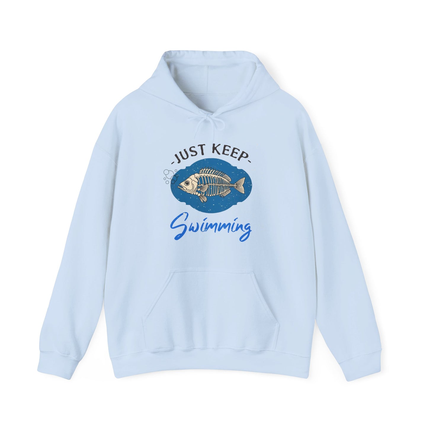 Skeleton Fish Hoodie - Just Keep Swimming Mental Health