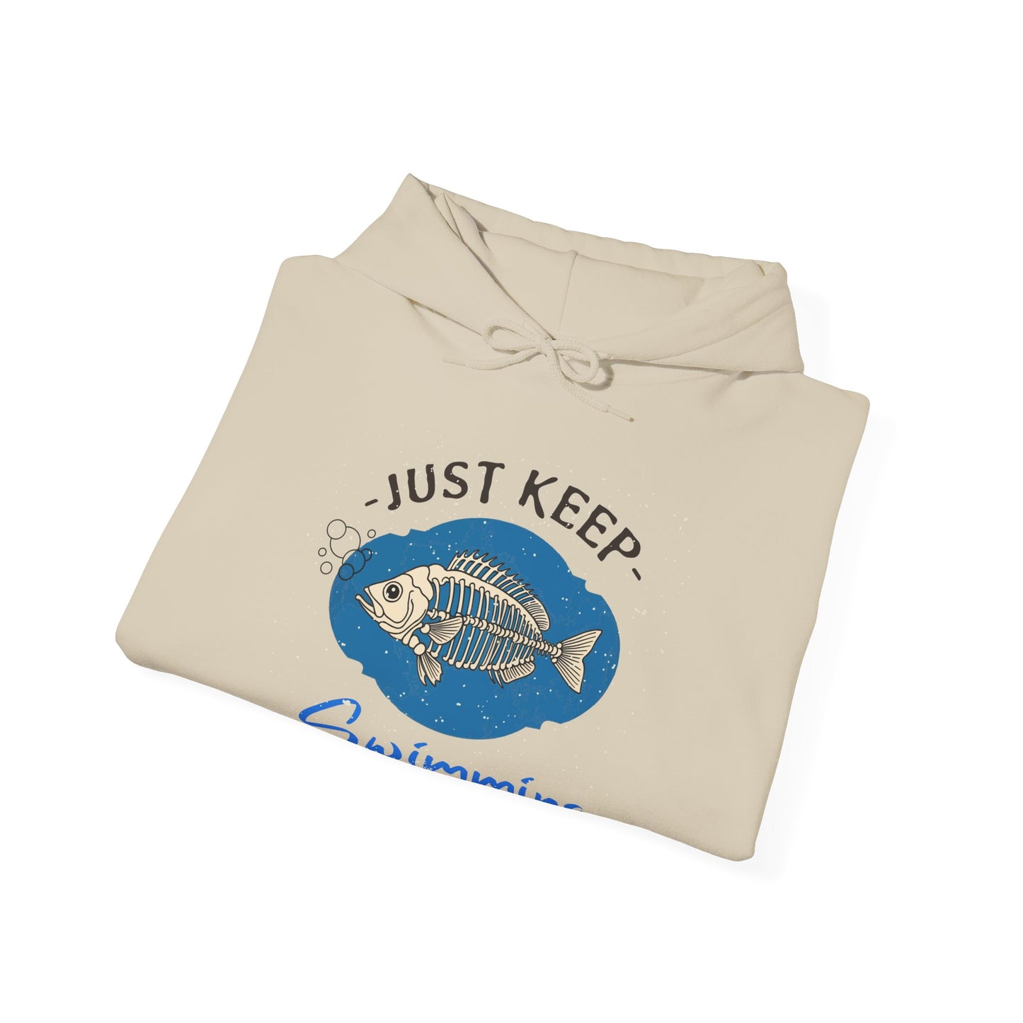 Skeleton Fish Hoodie - Just Keep Swimming Mental Health