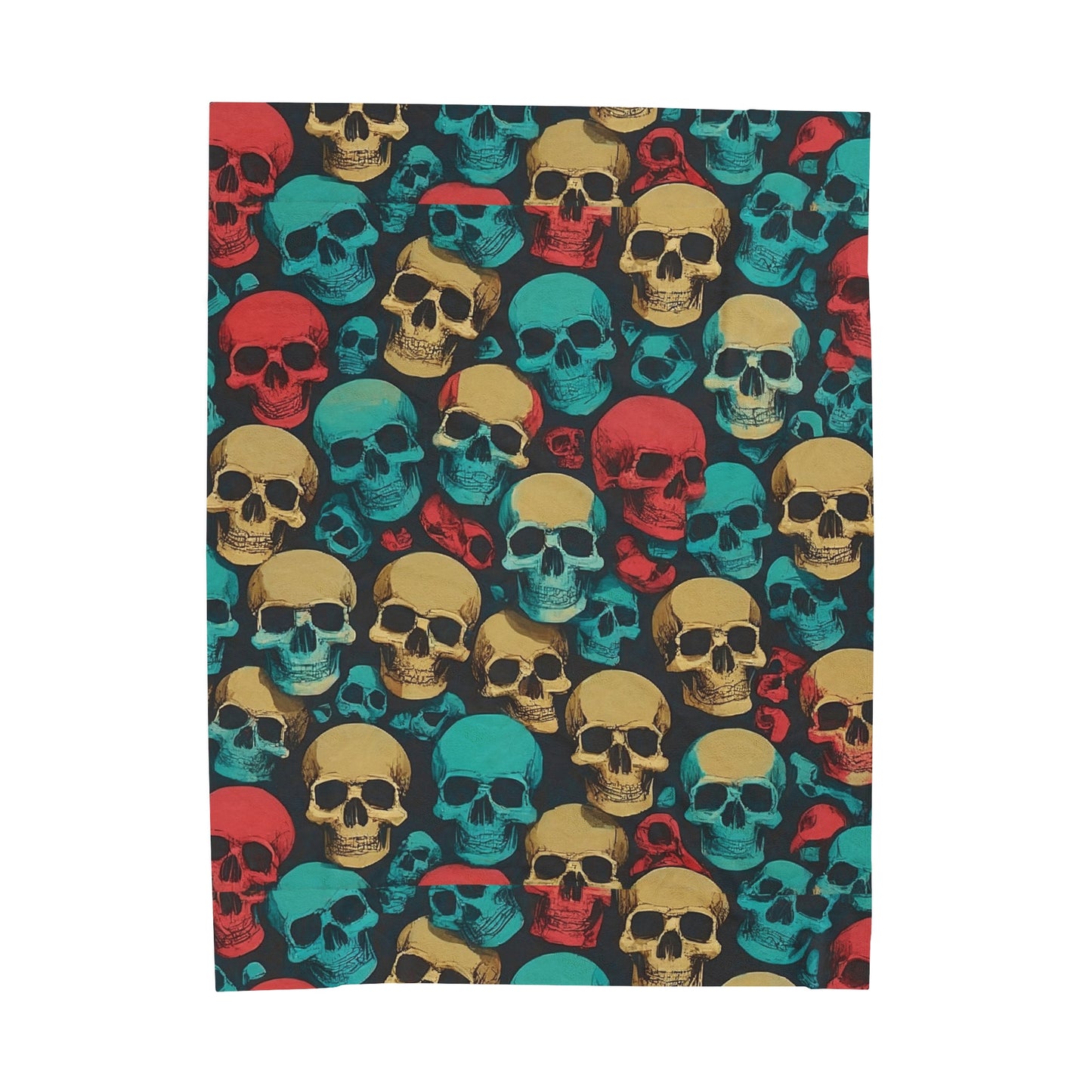 Retro Skulls Velveteen Plush Blanket