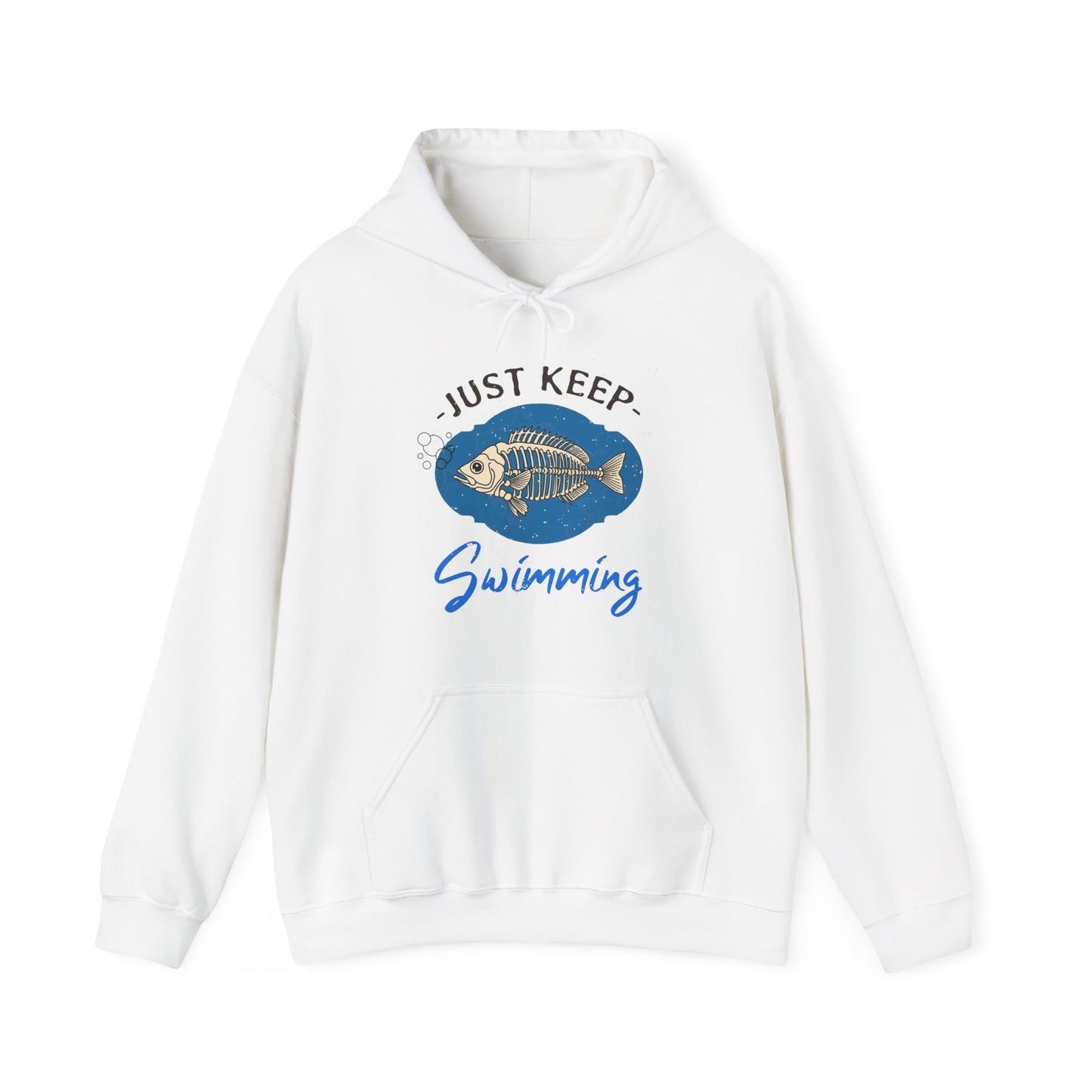 Skeleton Fish Hoodie - Just Keep Swimming Mental Health