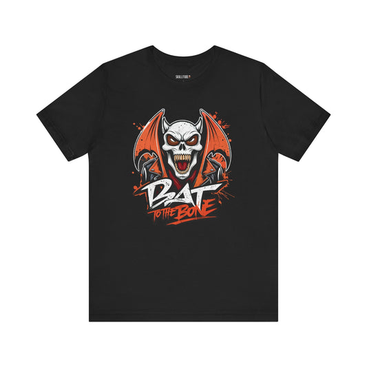 Bat To The Bone.  Halloween theme Unisex Jersey Short Sleeve Tee