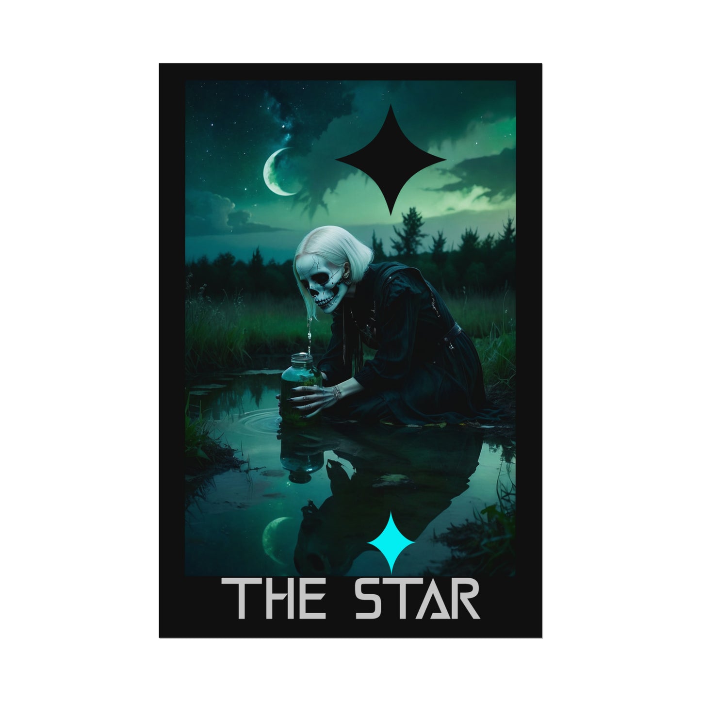 The Star.  Major Arcana Tarot.  Skeleton Art