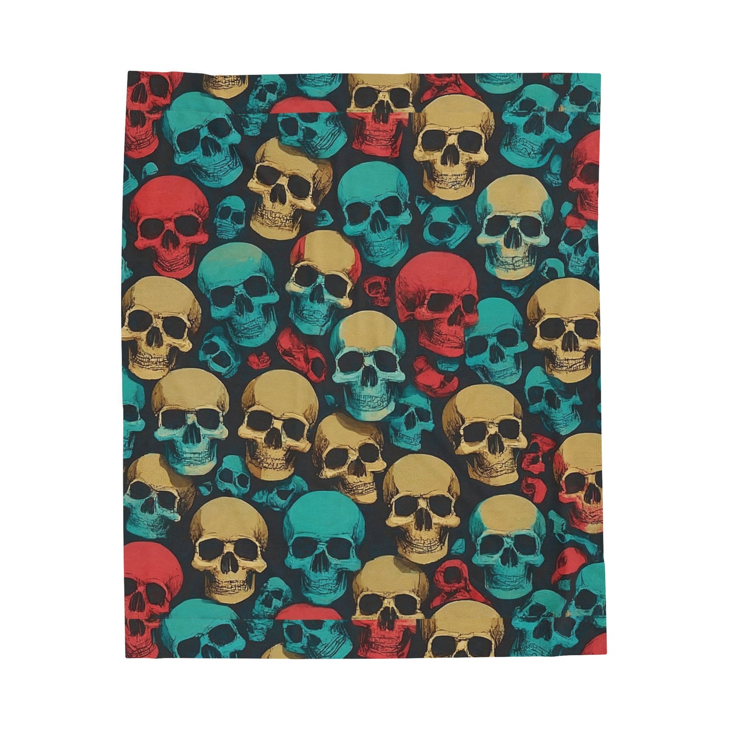 Retro Skulls Velveteen Plush Blanket