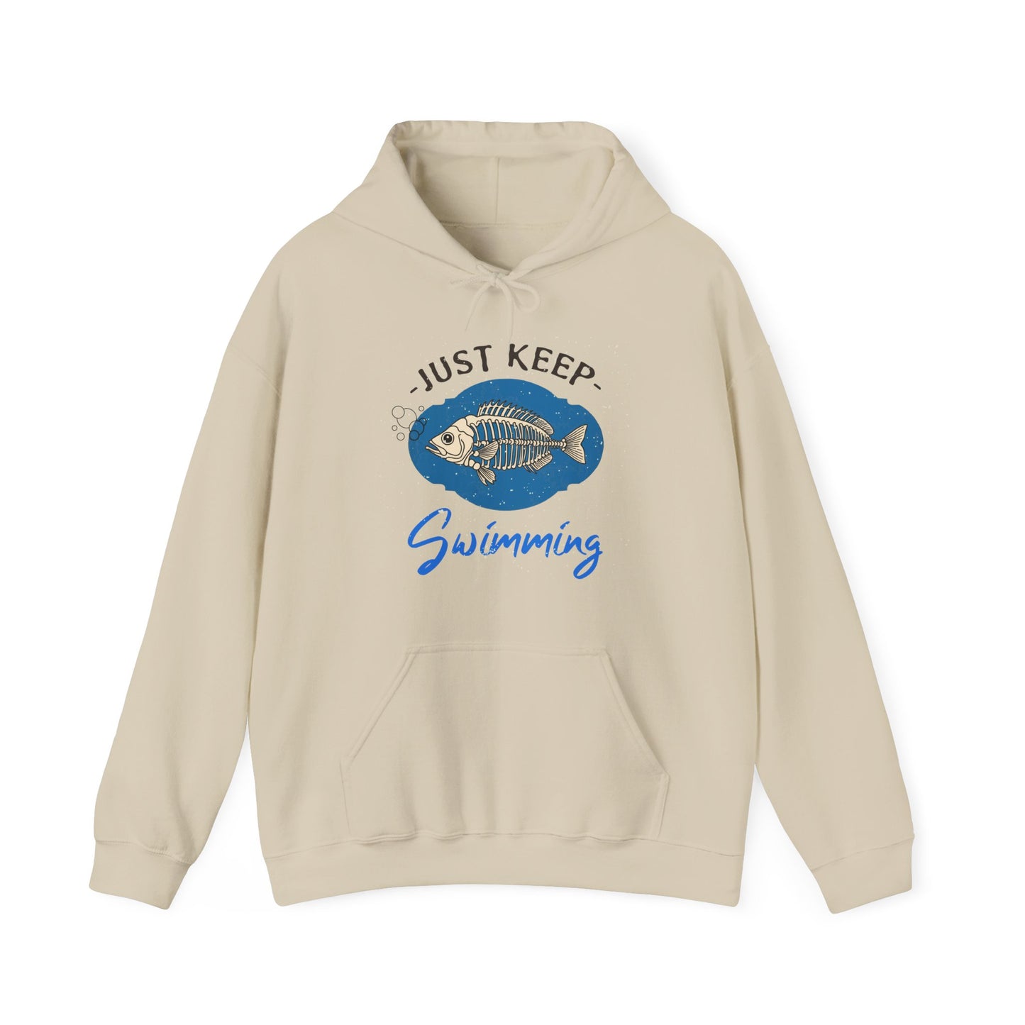 Skeleton Fish Hoodie - Just Keep Swimming Mental Health