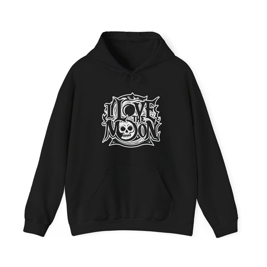 Hooded Sweatshirt Retro Skull 'I Love the Moon'