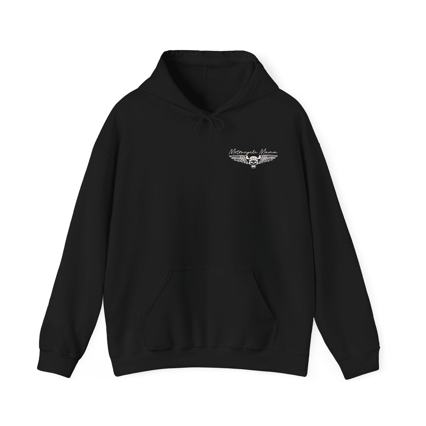 Hooded Sweatshirt - Skull and Wings Motorcycle Mama Design