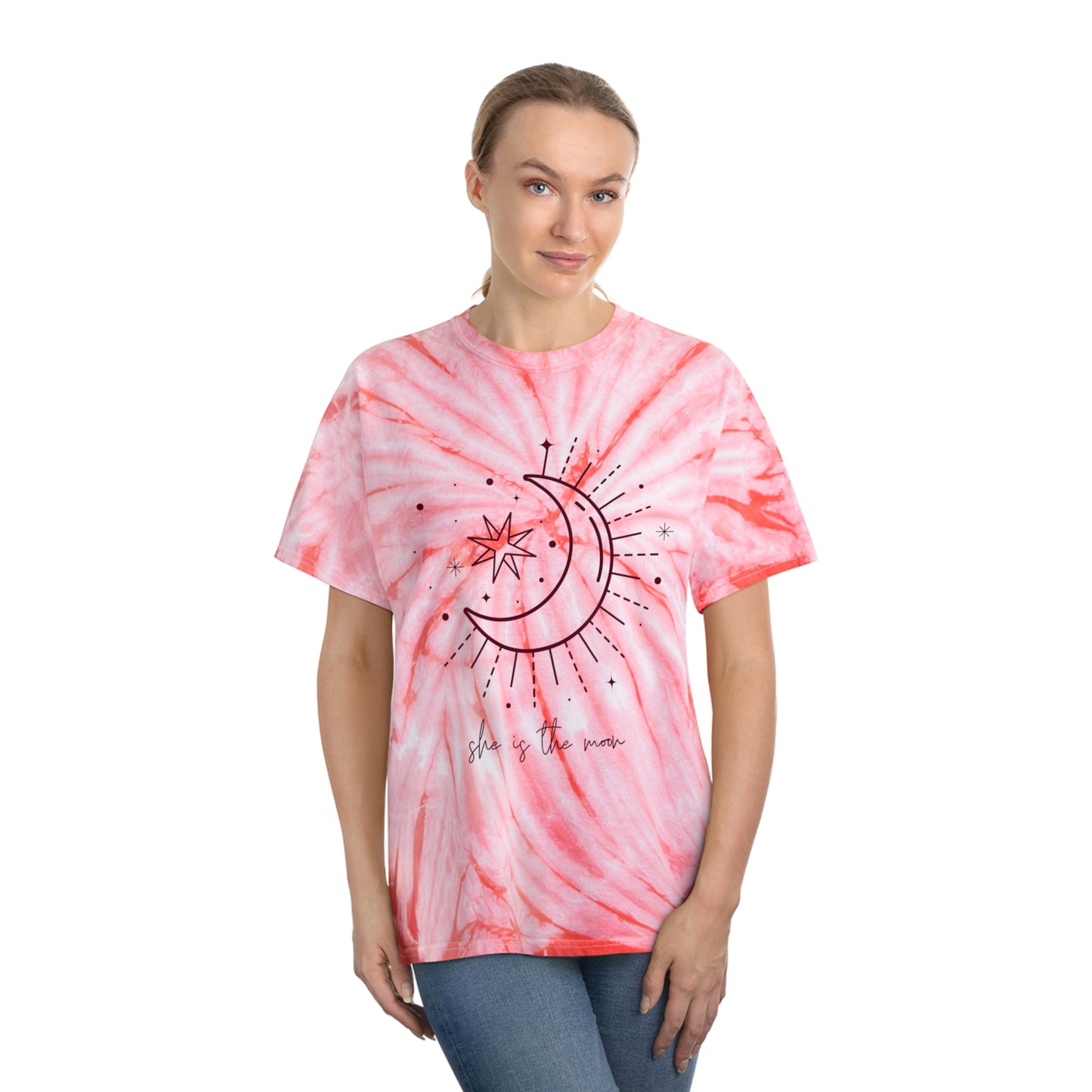 Tie-Dye Tee - Moon and Stars Minimalist Design