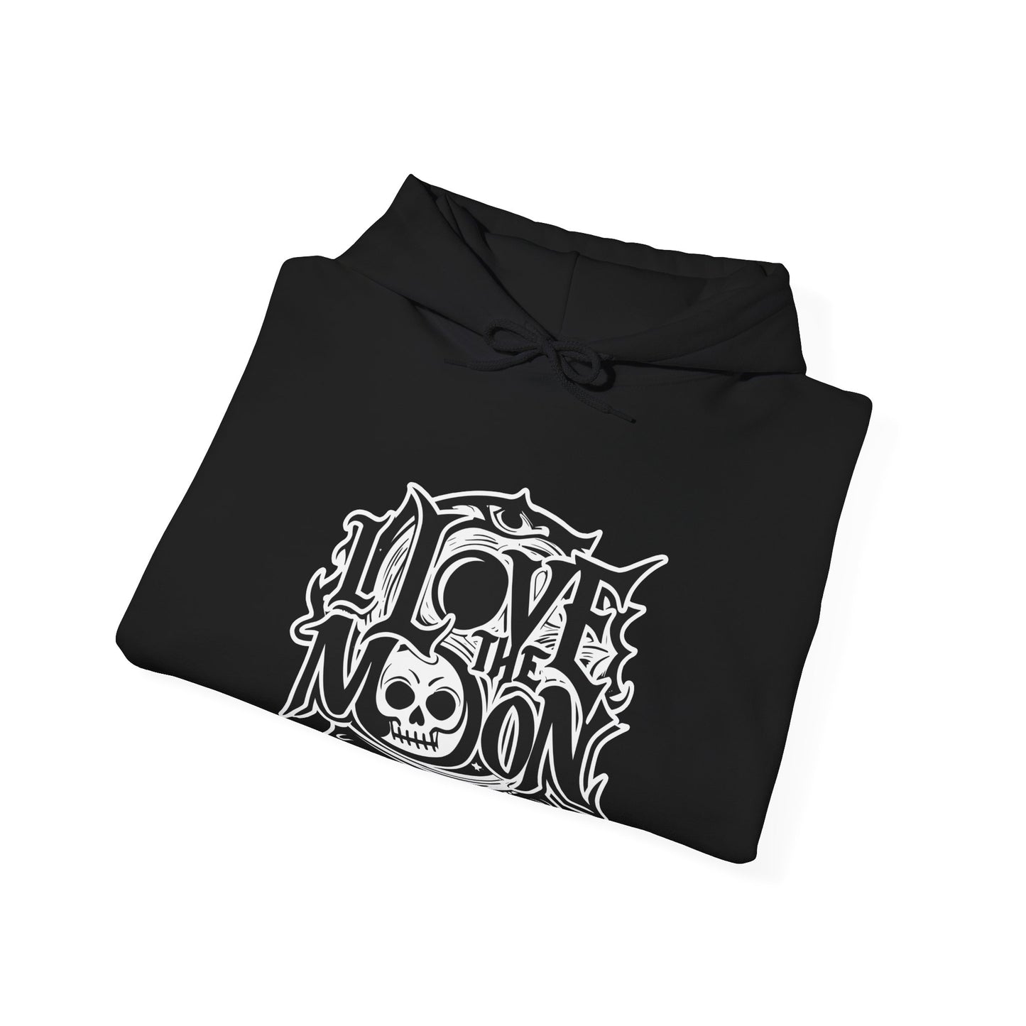 Hooded Sweatshirt Retro Skull 'I Love the Moon'