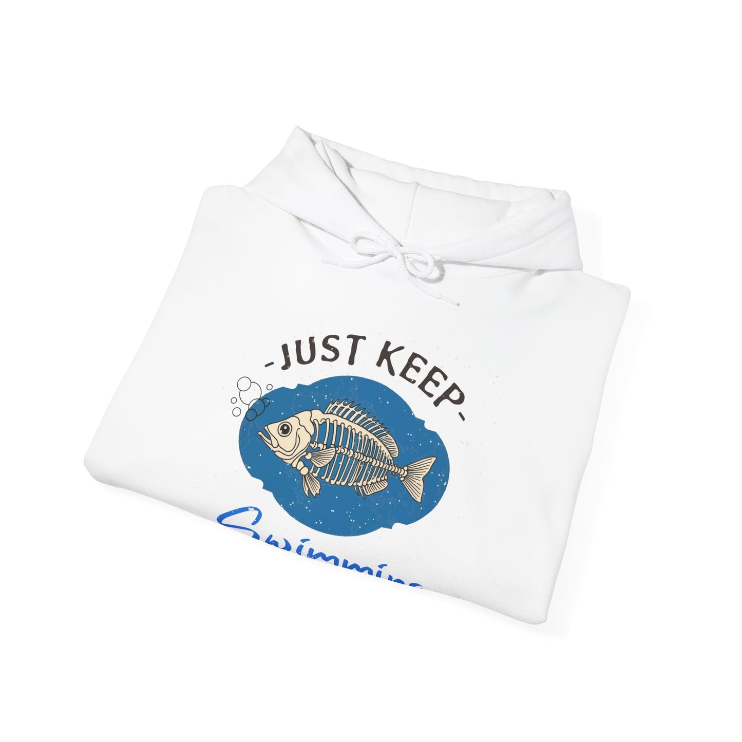 Skeleton Fish Hoodie - Just Keep Swimming Mental Health