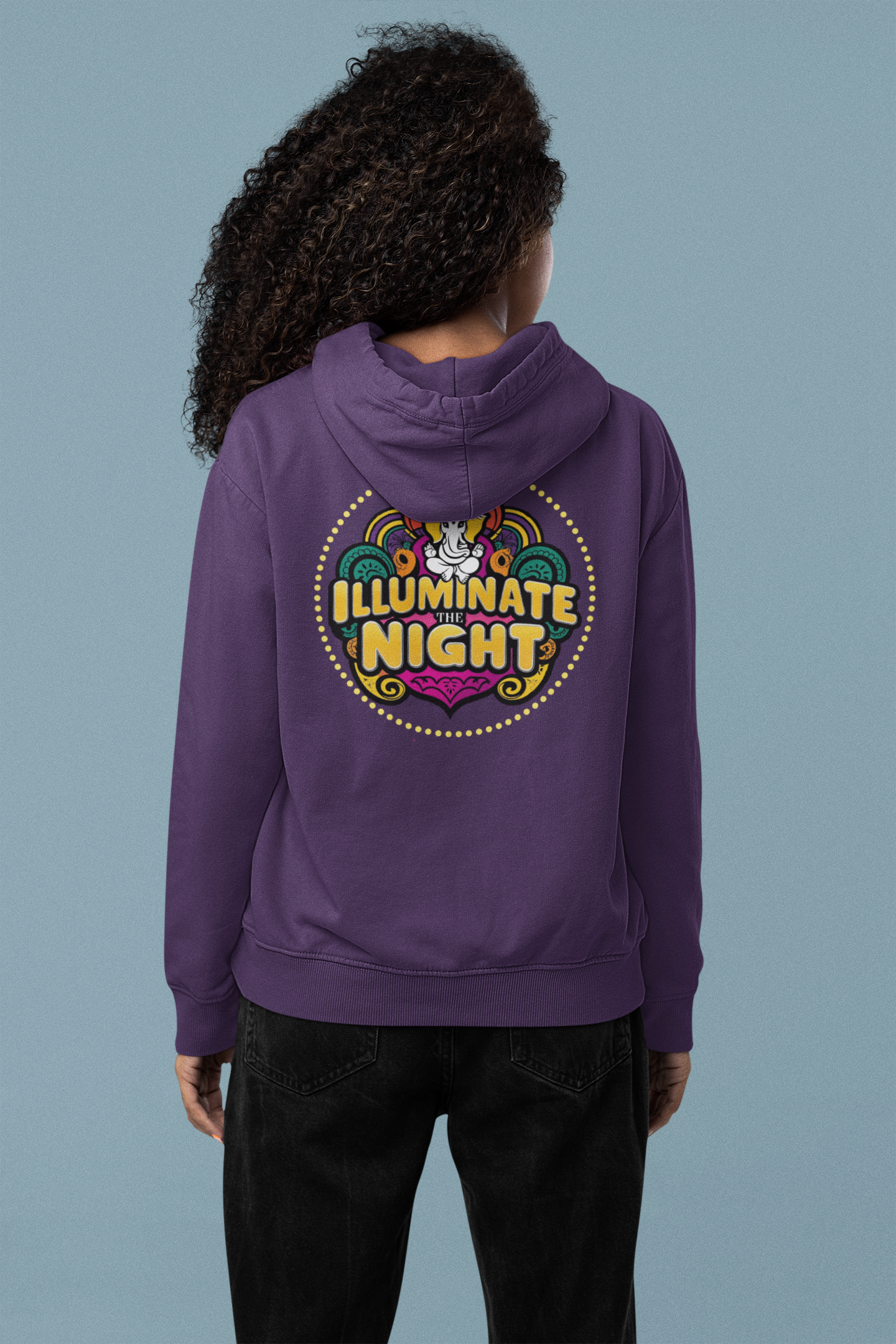 Illuminate the Night Hoodie with Ganesha for Diwali Celebration