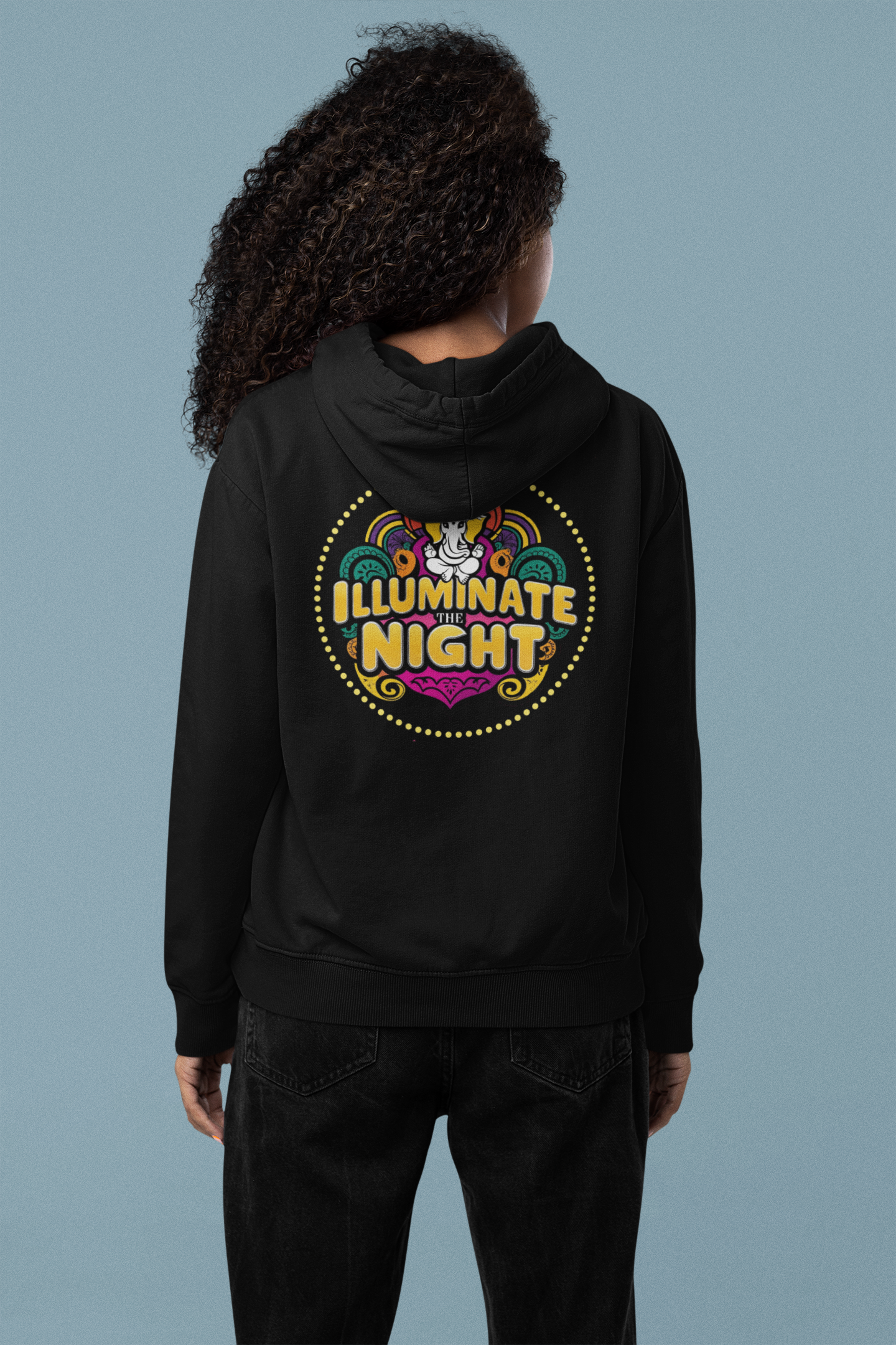 Illuminate the Night Hoodie with Ganesha for Diwali Celebration