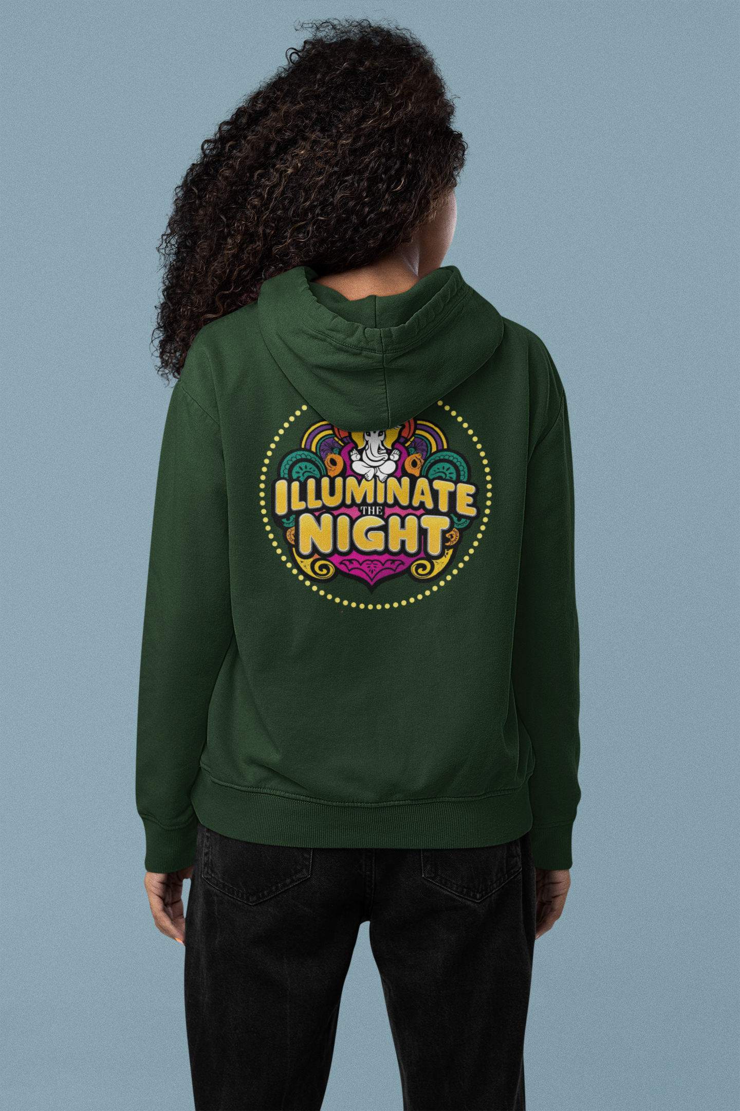 Illuminate the Night Hoodie with Ganesha for Diwali Celebration