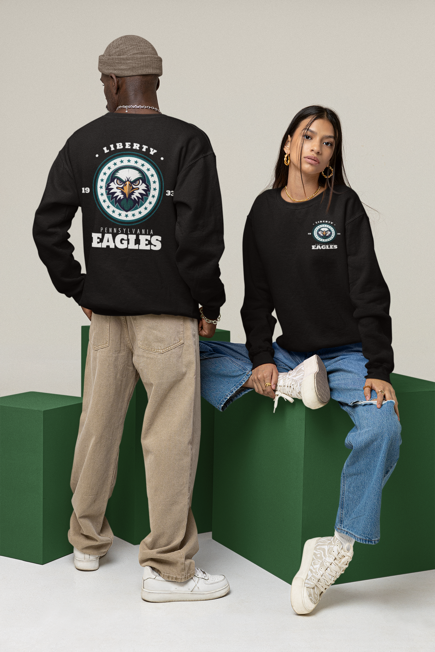 Football Fans Sweatshirt - Liberty Eagles Design