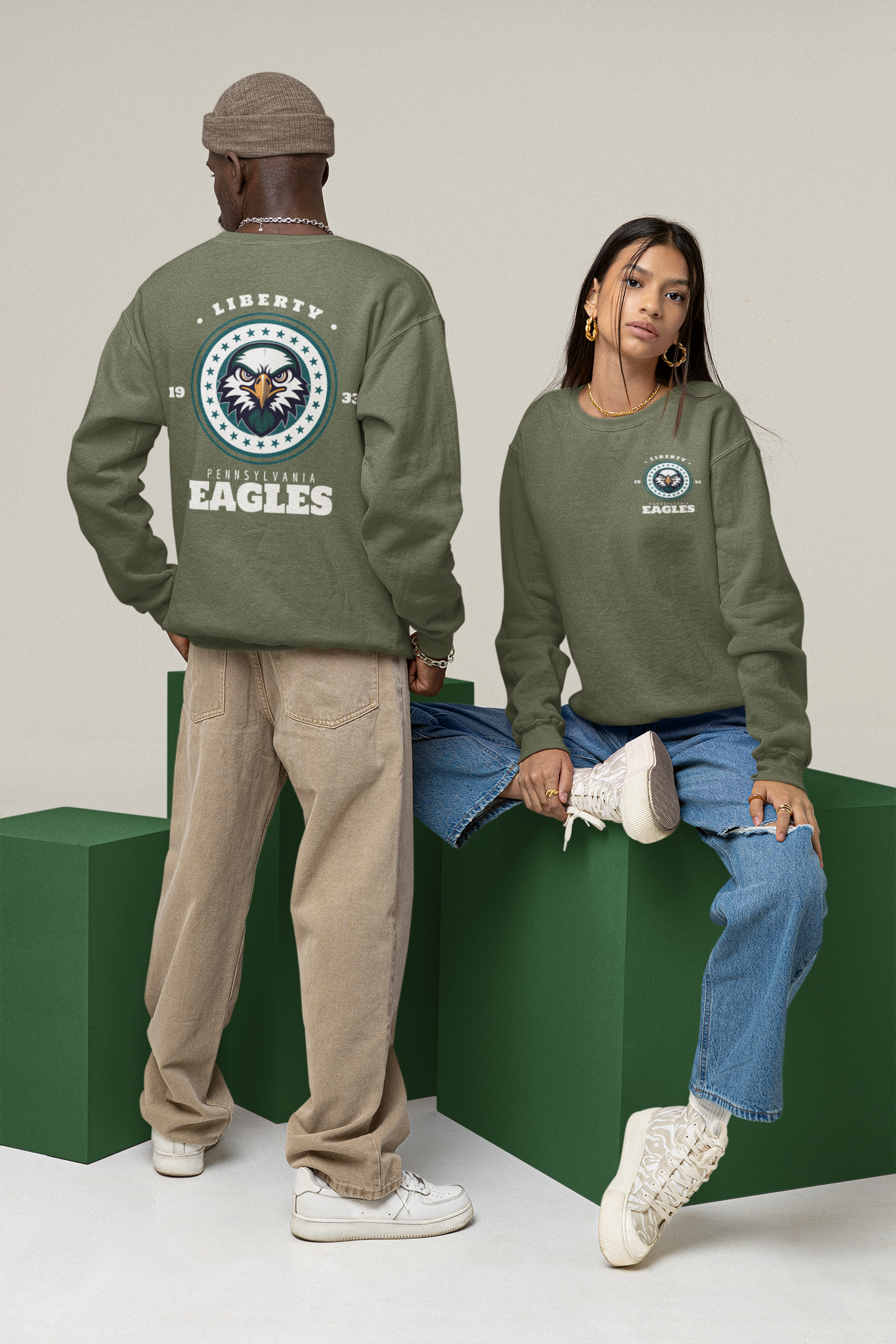 Football Fans Sweatshirt - Liberty Eagles Design