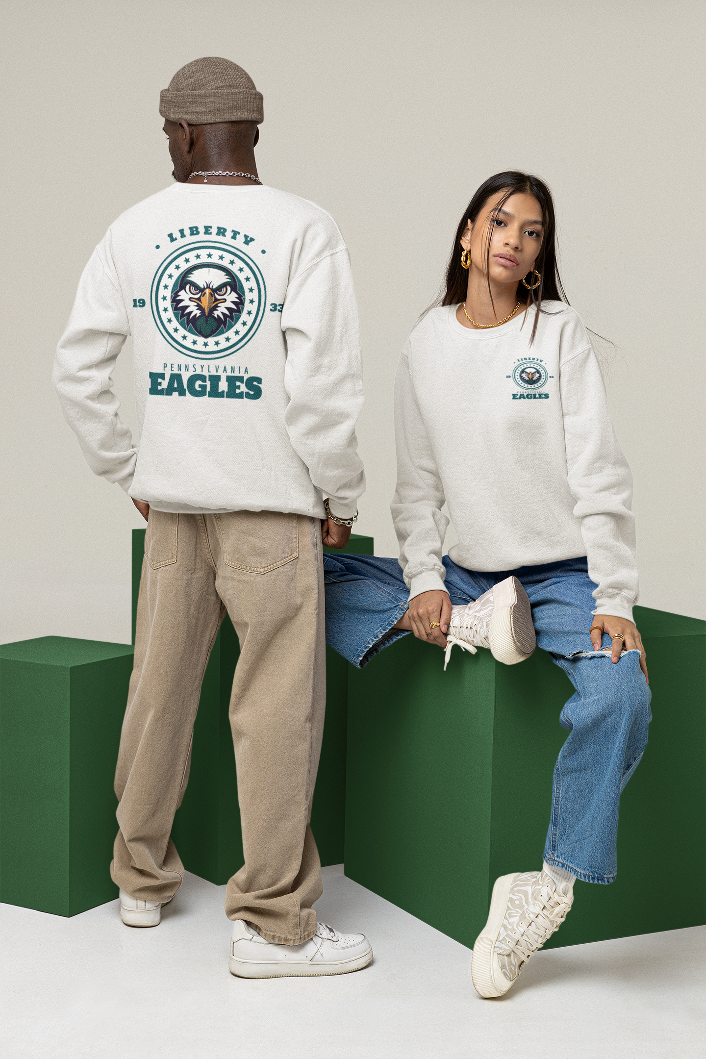 Football Fans Sweatshirt - Liberty Eagles Design