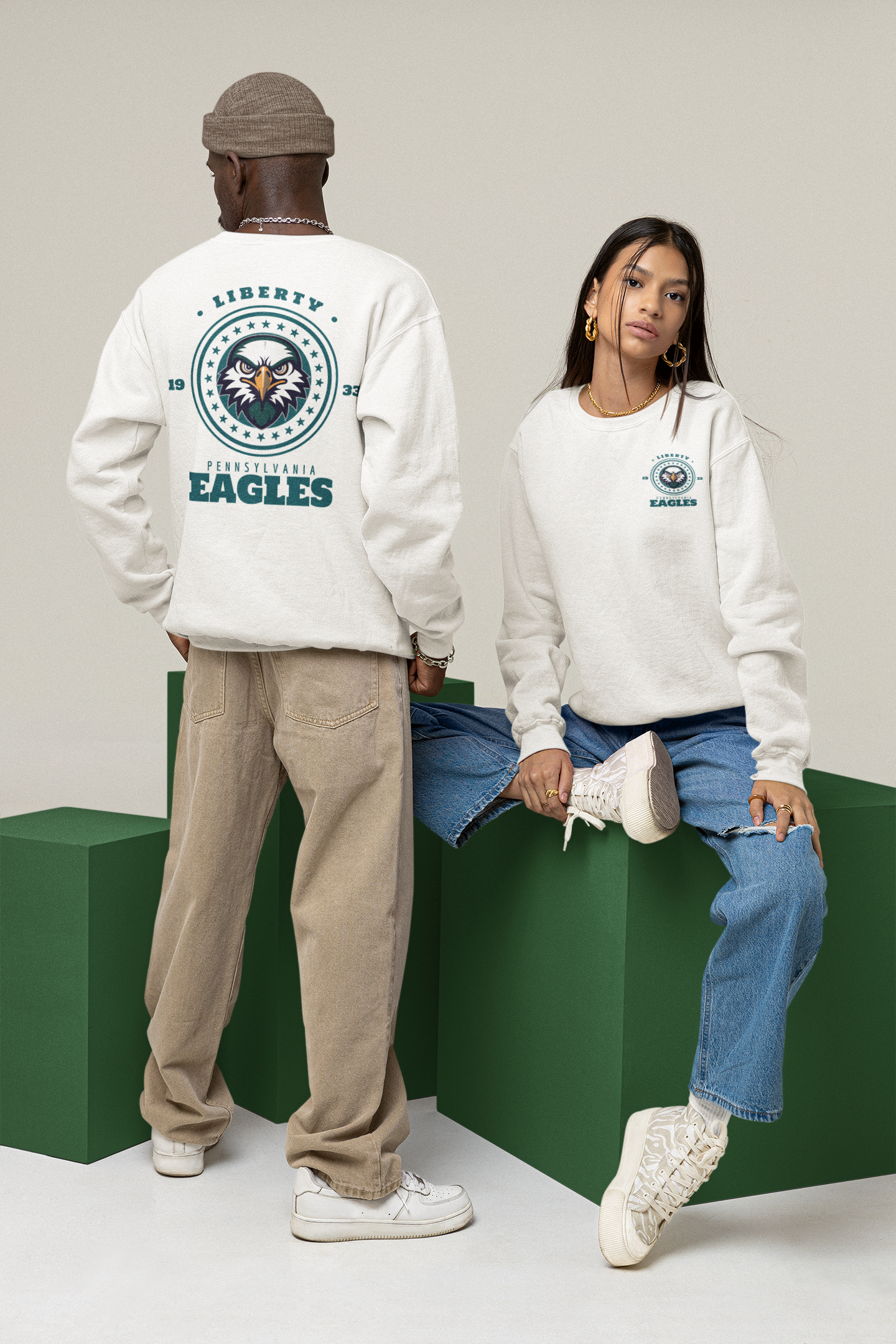 Football Fans Sweatshirt - Liberty Eagles Design