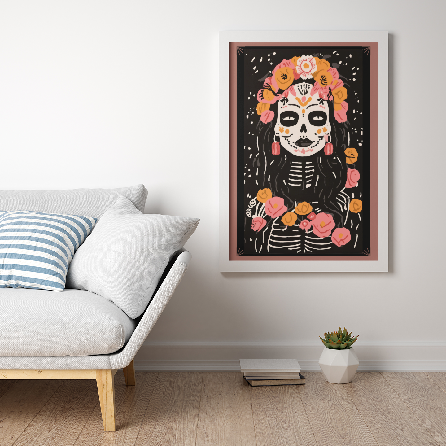 Blooms of the Ancestors.  Day of the Dead.  Skeleton Art