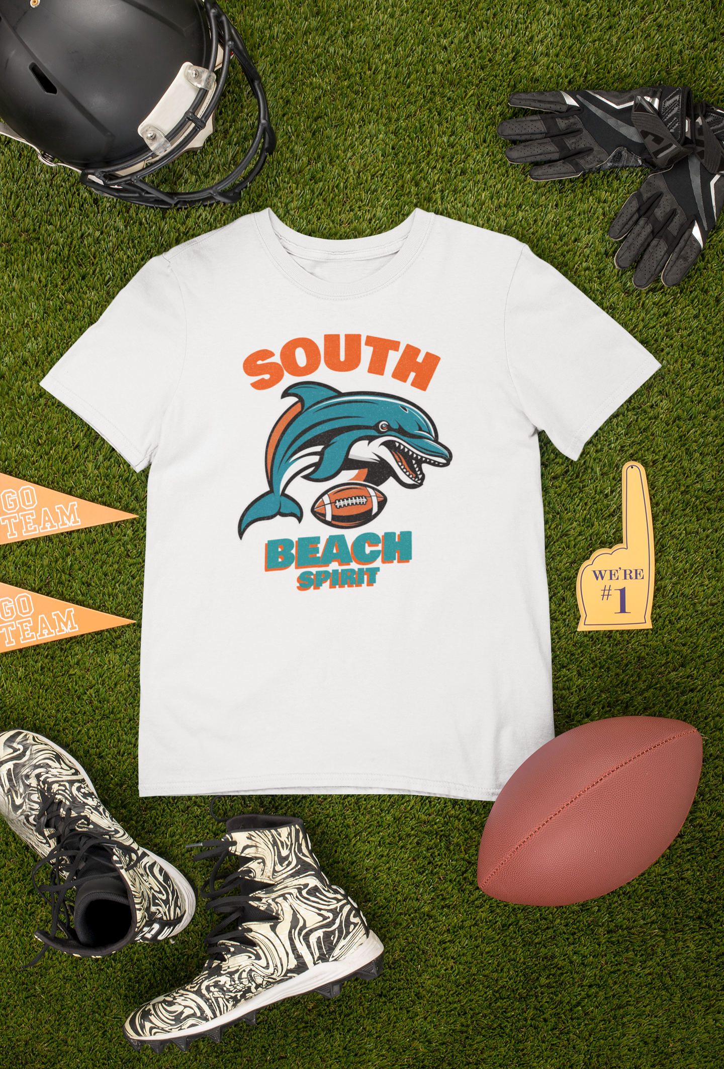 T-Shirt South Beach Spirit Dolphin Super Bowl Celebration Tee