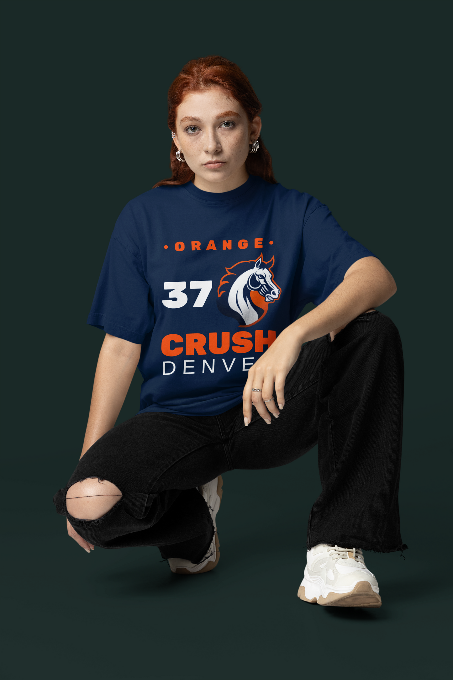 Denver Broncos Unisex Tee - Orange Crush Design Gift Idea