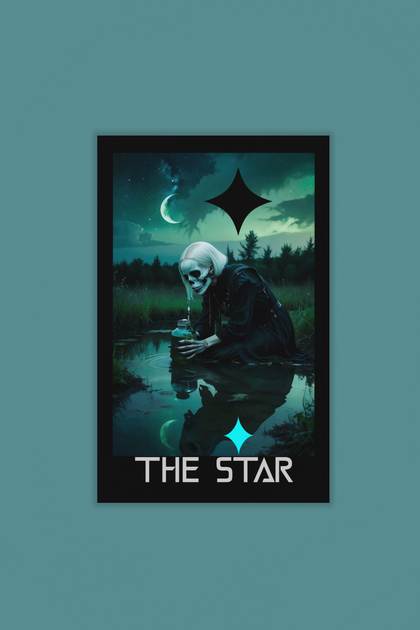 The Star.  Major Arcana Tarot.  Skeleton Art