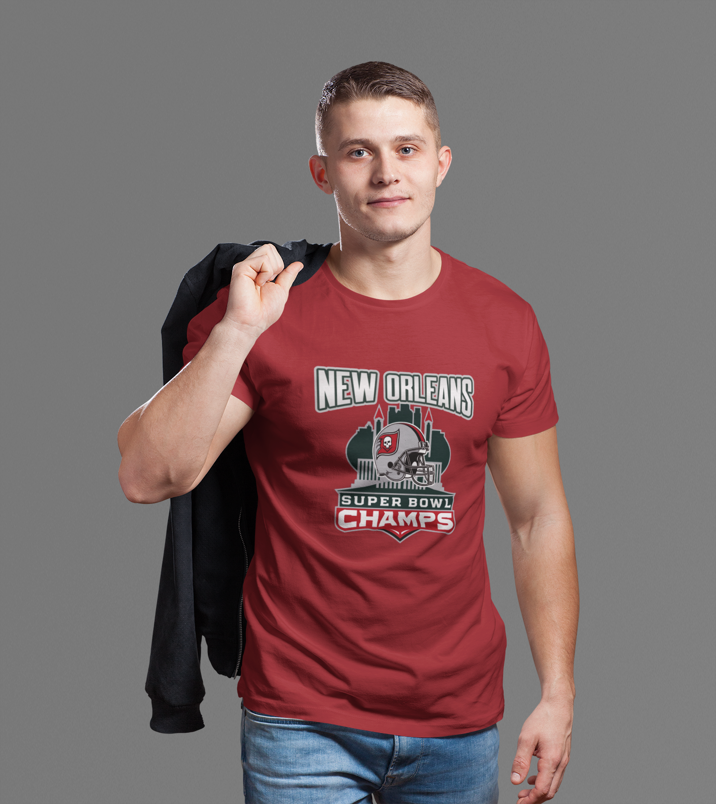 Graphic Tee New Orleans Super Bowl Champs Skull Helmet Design Unisex Jersey Short Sleeve Tee