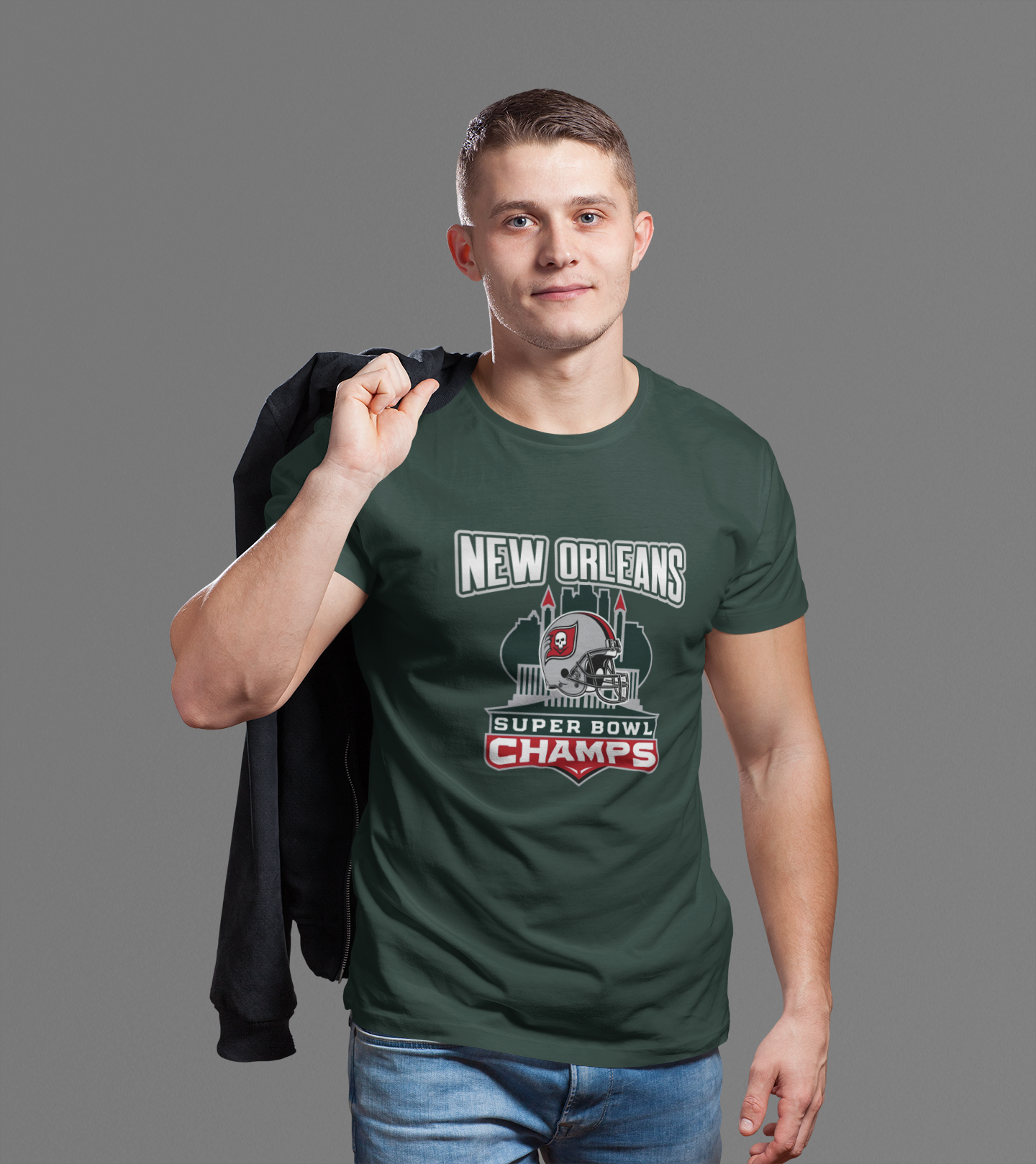 Graphic Tee New Orleans Super Bowl Champs Skull Helmet Design Unisex Jersey Short Sleeve Tee