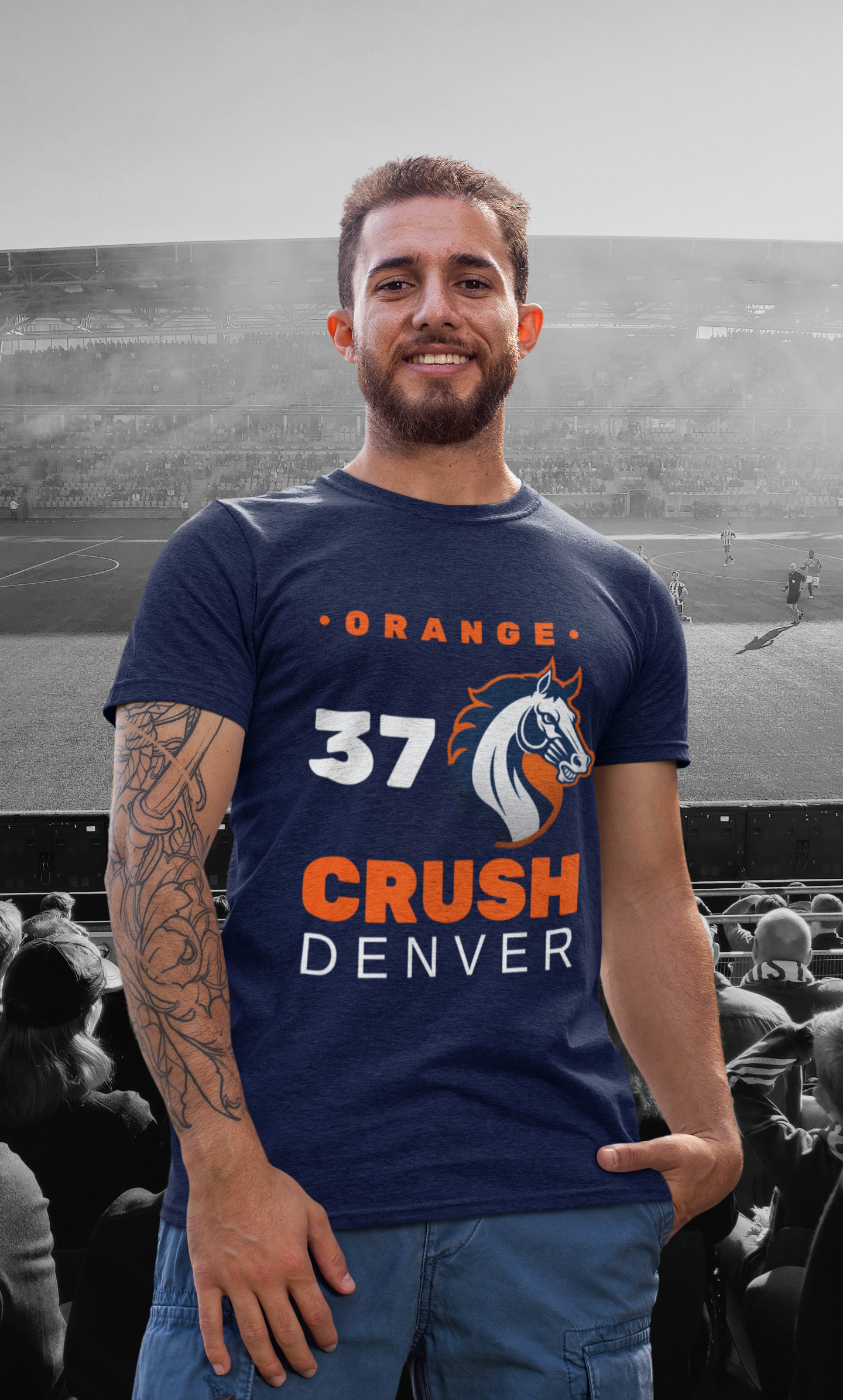 Denver Broncos Unisex Tee - Orange Crush Design Gift Idea